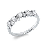 Ring 18 kt WG, 6 Brill. 0,10 ct, TW-si, 5 Tropfen 0,38 ct, TW-si, 6 Brill. 0,03 ct, TW-si