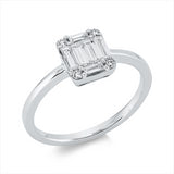 Ring 18 kt WG, 6 Bag. 0,38 ct, TW-si, 4 Brill. 0,06 ct, TW-si