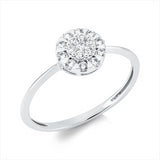 Ring 18 kt WG, 6 Brill. 0,07 ct, TW-si, 1 Brill. 0,03 ct, TW-si, 10 Brill. 0,16 ct, TW-si