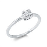 Ring 18 kt WG, 4 Bag. 0,07 ct, TW-si, 1 Princ. 0,07 ct, TW-si, 4 Brill. 0,03 ct, TW-si