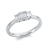 Ring 18 kt WG, 3 Sm.schliff 0,64 ct, TW-si