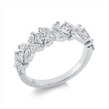 Ring 18 kt WG, 4 Princ. 0,37 ct, TW-si, 16 Nav. 0,77 ct, TW-si, 4 Brill. 0,10 ct, TW-si