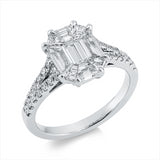 Ring 18 kt WG, 9 Fant-Schl. 1,30 ct, TW-vsi, 22 Brill. 0,33 ct, TW-si