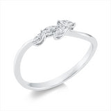 Ring 18 kt WG, 4 Nav. 0,12 ct, TW-si