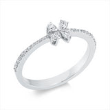 Ring 18 kt WG, 4 Tropfen 0,17 ct, F-si, 26 Brill. 0,13 ct, F-si