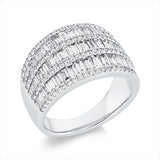 Ring 18 kt WG, 64 Bag. 1,87 ct, TW-vsi, 100 Brill. 0,47 ct, W-vsi