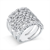 Ring 18 kt WG, 48 Bag. 1,43 ct, TW-vsi, 35 Brill. 1,42 ct, TW-vsi