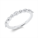 Ring 18 kt WG, 5 Nav. 0,46 ct, TW-si, 4 Brill. 0,16 ct, TW-si