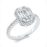 Ring 18 kt WG, 9 Fant-Schl. 0,81 ct, F-vsi/si, 38 Brill. 0,39 ct, F-vsi/si