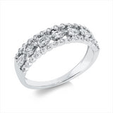 Ring 18 kt WG, 7 Tropfen 0,48 ct, TW-vsi, 30 Brill. 0,26 ct, TW-si