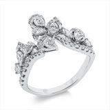 Ring 18 kt WG, 7 Tropfen 0,53 ct, TW-si, 3 Nav. 0,19 ct, TW-si, 44 Brill. 0,26 ct, TW-si