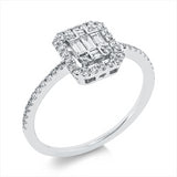 Ring 18 kt WG, 5 Bag. 0,13 ct, TW-si, 48 Brill. 0,26 ct, TW-si