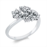 Ring 18 kt WG, 4 Brill. 0,11 ct, TW-si, 14 Brill. 0,25 ct, TW-si, 10 Brill. 0,11 ct, TW-si