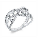 Ring 18 kt WG, 30 Brill. 0,30 ct, TW-si, 5 Brill. 0,19 ct, TW-si, 45 Brill. 0,23 ct, TW-si