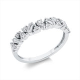 Ring 18 kt WG, 5 Brill. 0,08 ct, TW-si, 6 Brill. 0,16 ct, TW-si, 6 Bag. 0,34 ct, F-vsi/si, 3 Brill. 0,01 ct, TW-si