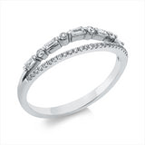 Ring 18 kt WG, 5 Bag. 0,14 ct, TW-si, 29 Brill. 0,13 ct, TW-pi