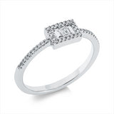 Ring 18 kt WG, 3 Trap. 0,08 ct, TW-si, 40 Brill. 0,11 ct, TW-si