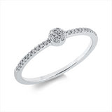 Ring 18 kt WG, 7 Brill. 0,04 ct, TW-si, 20 Brill. 0,07 ct, TW-si