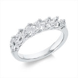 Ring 18 kt WG, 7 Nav. 1,40 ct, TW-si