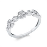 Ring 18 kt WG, 4 Brill. 0,18 ct, TW-si, 21 Brill. 0,25 ct, TW-si