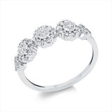 Ring 18 kt WG, 3 Brill. 0,12 ct, TW-si, 33 Brill. 0,41 ct, TW-si