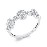 Ring 18 kt WG, 4 Brill. 0,12 ct, TW-si, 27 Brill. 0,29 ct, TW-si