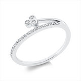 Ring 18 kt WG, 3 Brill. 0,05 ct, TW-si, 19 Brill. 0,13 ct, TW-si