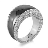 Ring 18 kt WG, schwarz rhodiniert, poliliert, 264 Brill. 2,75 ct, TW-vsi/si