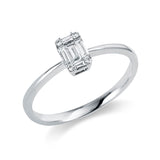 Ring 18 kt WG, 4 Brill. 0,03 ct, TW-si, 5 Bag. 0,16 ct, TW-vsi