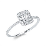 Ring 18 kt WG, 5 Bag. 0,13 ct, TW-si, 52 Brill. 0,16 ct, TW-si