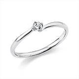 Ring 950 Pt Platin, 1 Brill. 0,10 ct, TW-si