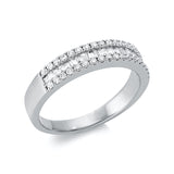 Ring 950 Pt Platin, 21 Bag. 0,22 ct, TW-si, 36 Brill. 0,24 ct, TW-si