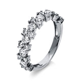 Ring 18 kt WG, 7 Brill. 0,60 ct, TW-si, 16 Brill. 0,58 ct, TW-si