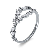 Ring 18 kt WG, 2 Princ. 0,11 ct, TW-si, 3 Nav. 0,15 ct, TW-si, 14 Brill. 0,21 ct, TW-si