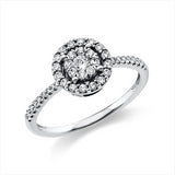 Ring 18 kt WG, 1 Brill. 0,08 ct, TW-si, 40 Brill. 0,30 ct, TW-si