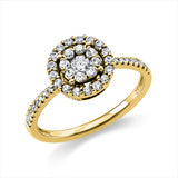 Ring 14 kt GG, 1 Brill. 0,11 ct, TW-si, 41 Brill. 0,40 ct, TW-si