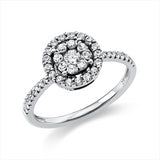 Ring 14 kt WG, 1 Brill. 0,11 ct, TW-si, 41 Brill. 0,38 ct, TW-si