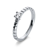 Ring 18 kt WG, 5 Brill. 0,12 ct, TW-si