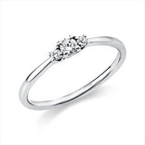 Ring 14 kt WG, 2 Brill. 0,05 ct, TW-si, 1 Brill. 0,10 ct, TW-si