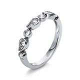 Ring 18 kt WG, 4 Brill. 0,14 ct, TW-si, 3 Brill. 0,16 ct, TW-si, 3 Brill. 0,02 ct, TW-si