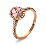 Ring 18 kt RG, 38 Brill. 0,26 ct, TW-si, 1 Morganit 1,02 ct pink