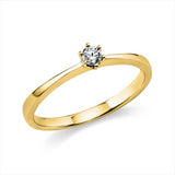 Ring 14 kt GG, 1 Brill. 0,10 ct, TW-si