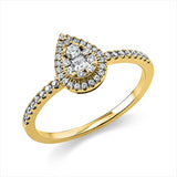 Ring 14 kt GG, 1 Princ. 0,06 ct, TW-si, 46 Brill. 0,26 ct, TW-si