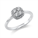 Ring 950 Pt Platin, 29 Brill. 0,41 ct, TW-si