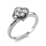 Ring 18 kt WG, 4 Brill. 0,28 ct, TW-vsi, 26 Brill. 0,12 ct, TW-vsi