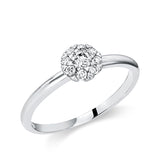 Ring 18 kt WG, 9 Brill. 0,26 ct, TW-si