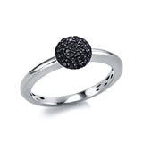 Ring 18 kt WG, Fassung schwarz rhodiniert, 35 Brill. 0,23 ct, schwarz