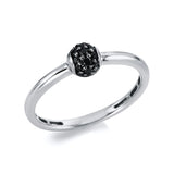 Ring 18 kt WG, Fassung schwarz rhodiniert, 19 Brill. 0,19 ct, schwarz