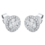 Ohrstecker 18 kt WG, 8 Nav. 0,65 ct, TW-si, 2 Princ. 0,29 ct, TW-si, 36 Brill. 0,39 ct, TW-si