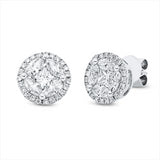 Ohrstecker 18 kt WG, 8 Nav. 0,56 ct, TW-si, 2 Princ. 0,24 ct, TW-si, 46 Brill. 0,15 ct, TW-si